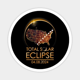 Total Solar Eclipse Shirts April 8 2024 America Map Totality Magnet